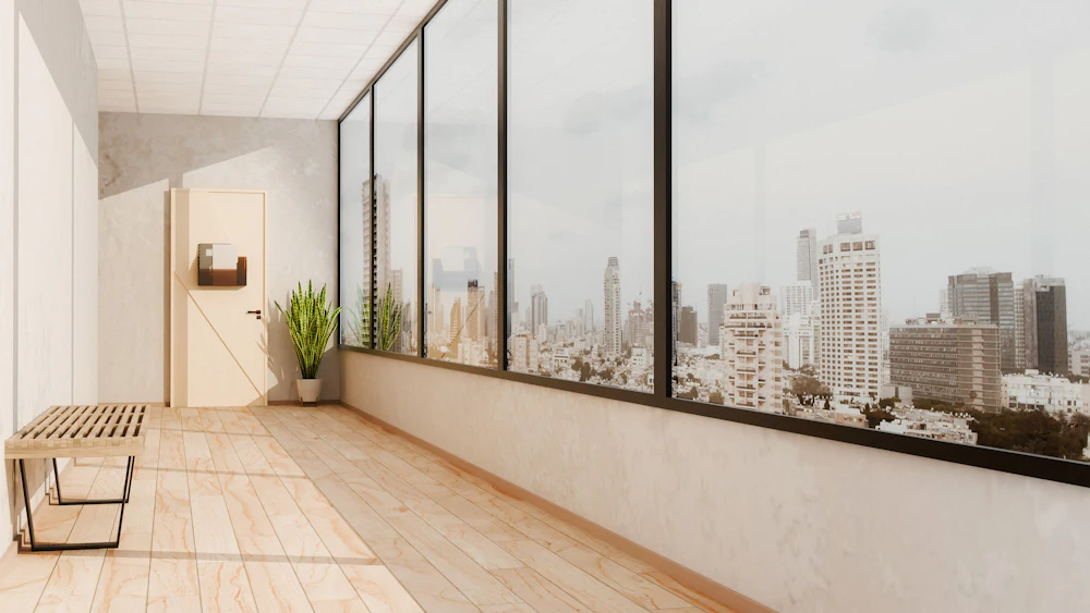 Le couloir menant aux bureaux